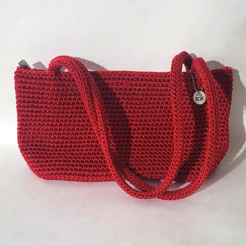 EUC The Sak Red Crochet Mini Shoulder Bag